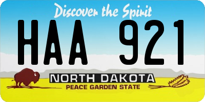 ND license plate HAA921