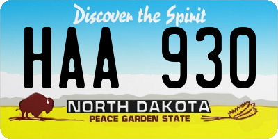 ND license plate HAA930