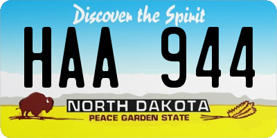 ND license plate HAA944