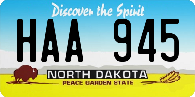 ND license plate HAA945