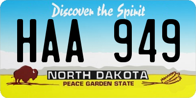 ND license plate HAA949