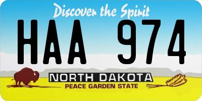 ND license plate HAA974