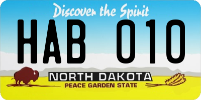 ND license plate HAB010