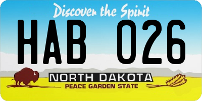 ND license plate HAB026