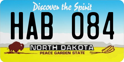 ND license plate HAB084