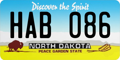 ND license plate HAB086