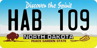 ND license plate HAB109