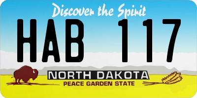 ND license plate HAB117