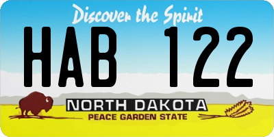 ND license plate HAB122
