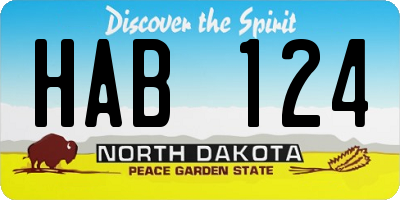 ND license plate HAB124