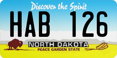 ND license plate HAB126