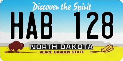 ND license plate HAB128