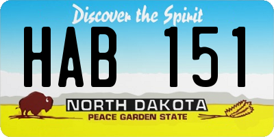 ND license plate HAB151