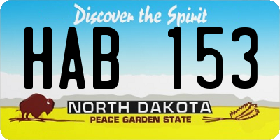 ND license plate HAB153