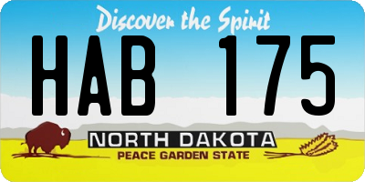 ND license plate HAB175