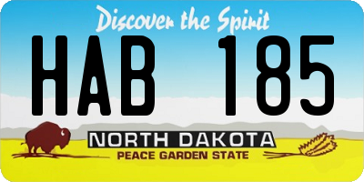 ND license plate HAB185