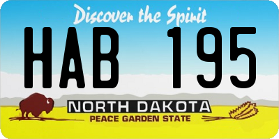 ND license plate HAB195