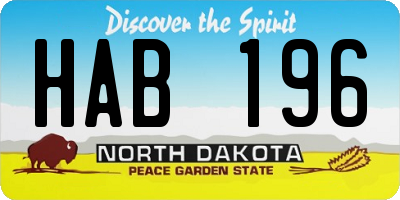 ND license plate HAB196