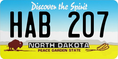 ND license plate HAB207