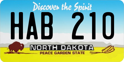 ND license plate HAB210