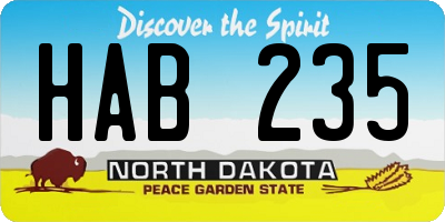 ND license plate HAB235
