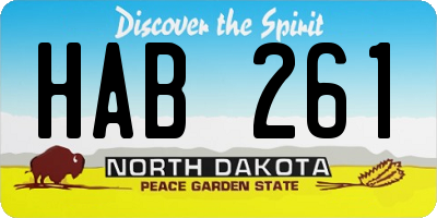 ND license plate HAB261