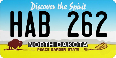 ND license plate HAB262