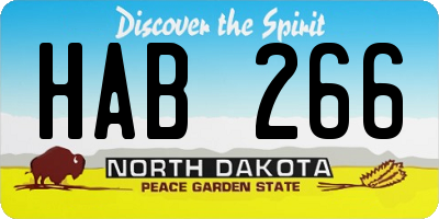 ND license plate HAB266