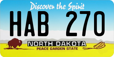 ND license plate HAB270