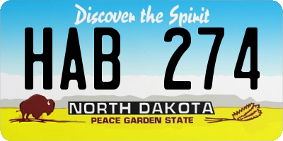ND license plate HAB274