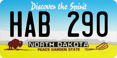 ND license plate HAB290