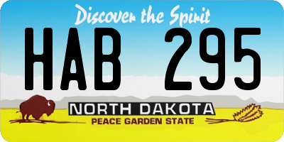 ND license plate HAB295