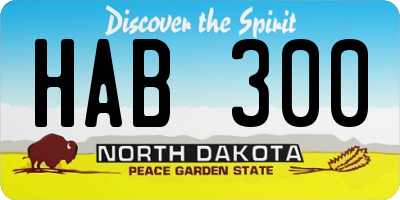 ND license plate HAB300