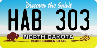 ND license plate HAB303
