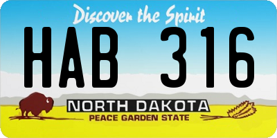 ND license plate HAB316