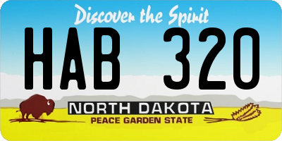 ND license plate HAB320
