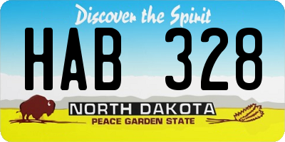 ND license plate HAB328