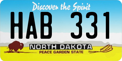 ND license plate HAB331