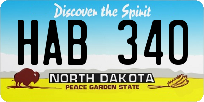ND license plate HAB340