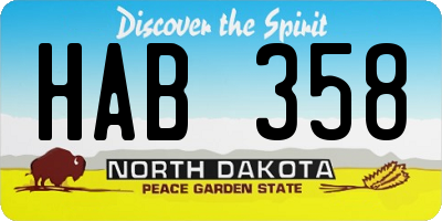 ND license plate HAB358