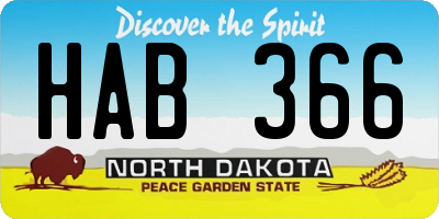 ND license plate HAB366