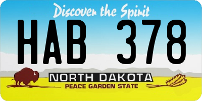 ND license plate HAB378