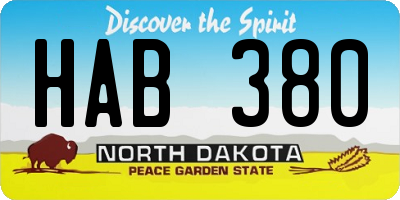 ND license plate HAB380