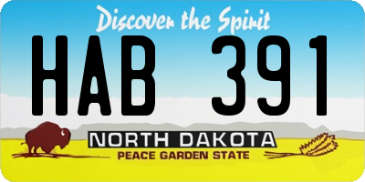 ND license plate HAB391