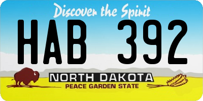 ND license plate HAB392