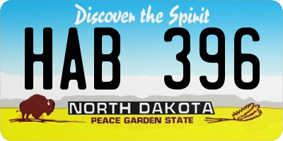 ND license plate HAB396