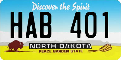 ND license plate HAB401