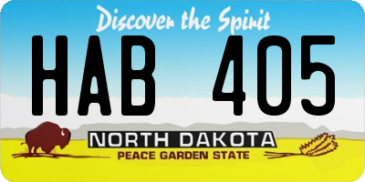 ND license plate HAB405