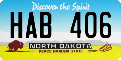 ND license plate HAB406