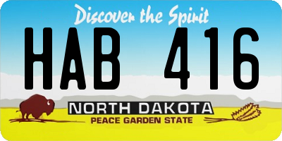 ND license plate HAB416